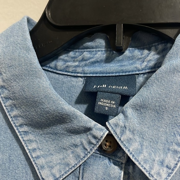 J. Jill Denim Button Down Tunic Long Sleeve Denim Dress - Picture 4 of 10